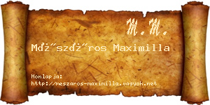 Mészáros Maximilla névjegykártya